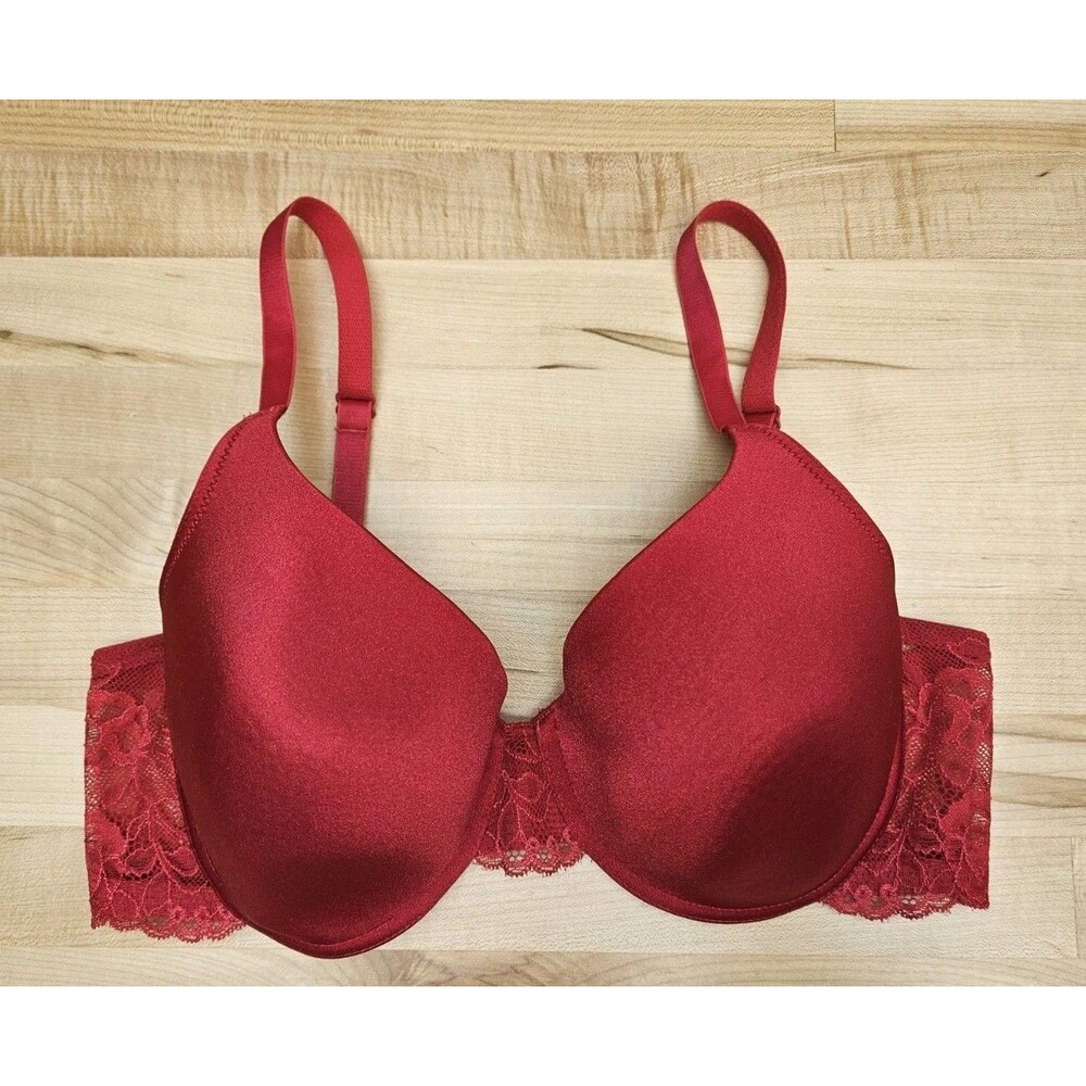 WACOAL Seasonal Fashion Lace Contour T-Shirt Bra Size 36D RED 853127 Underwire